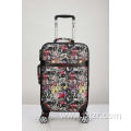 Printed Flowers Trolley Luggage with Removal Spinner